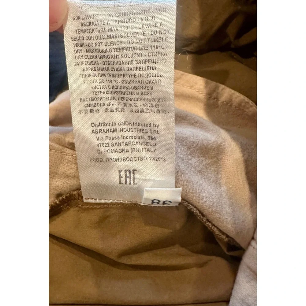 Erika Cavallini Wide Leg Hi-Rise Brown Cotton Trousers Sz 0 or XS (38 IT) $300+